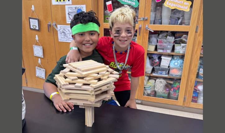 Children with blocks