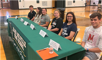 Ward Melville High School alumni during collegiate athletics panel. thumbnail259194